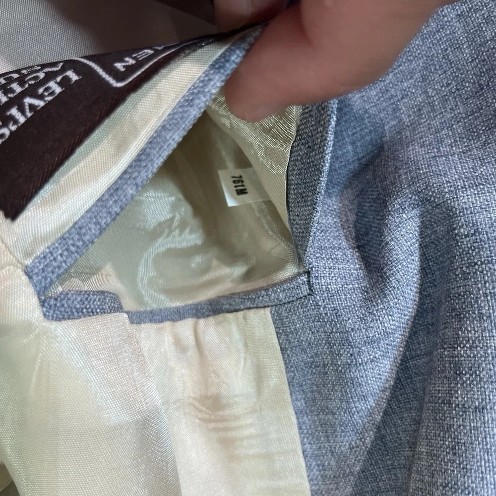 VTG Levi's Men's Action Suit Sport Coat Blazer 42R Light Blue Grey‎ 2 Button